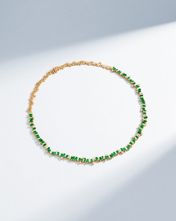 Bold Burst Green AD Necklace