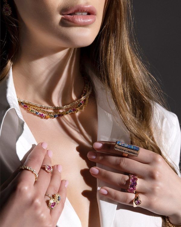 Bold Rainbow AD Tennis Necklace - Image 2